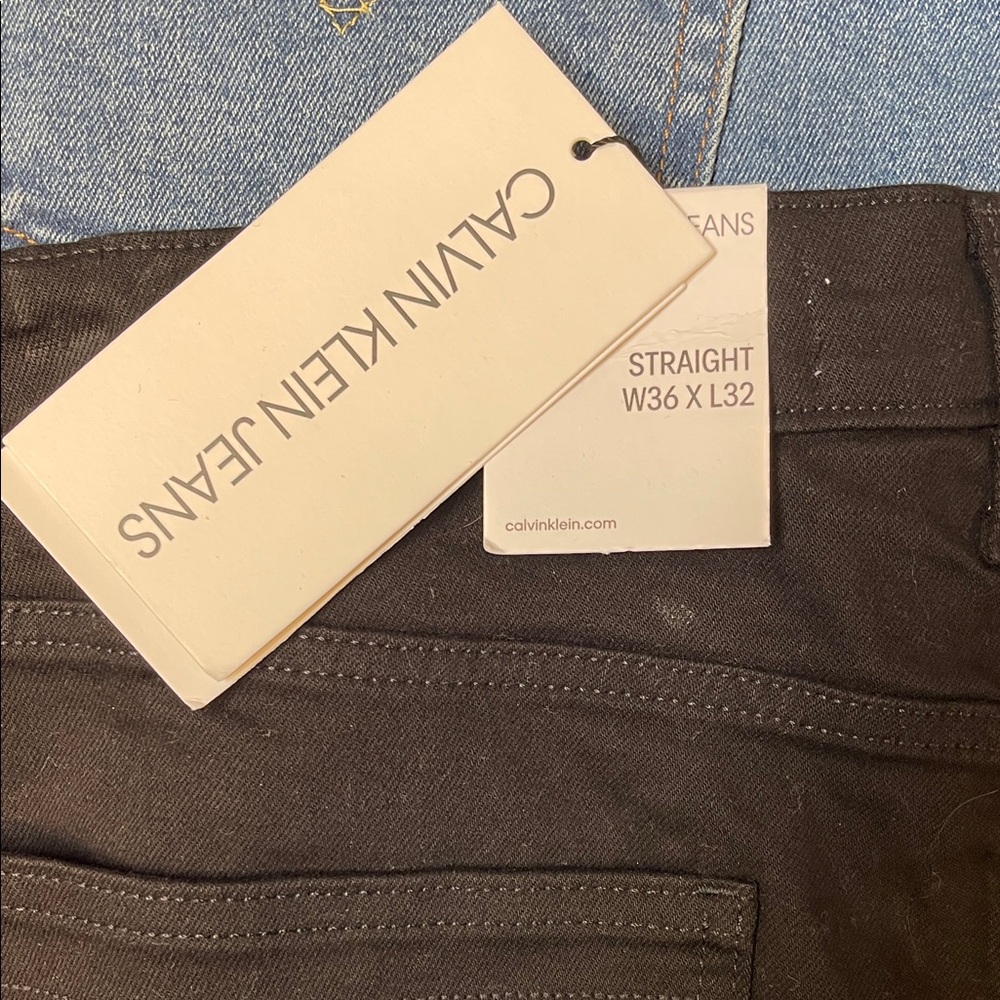 Calvin Klein Jeans Black Straight-Leg Jeans
